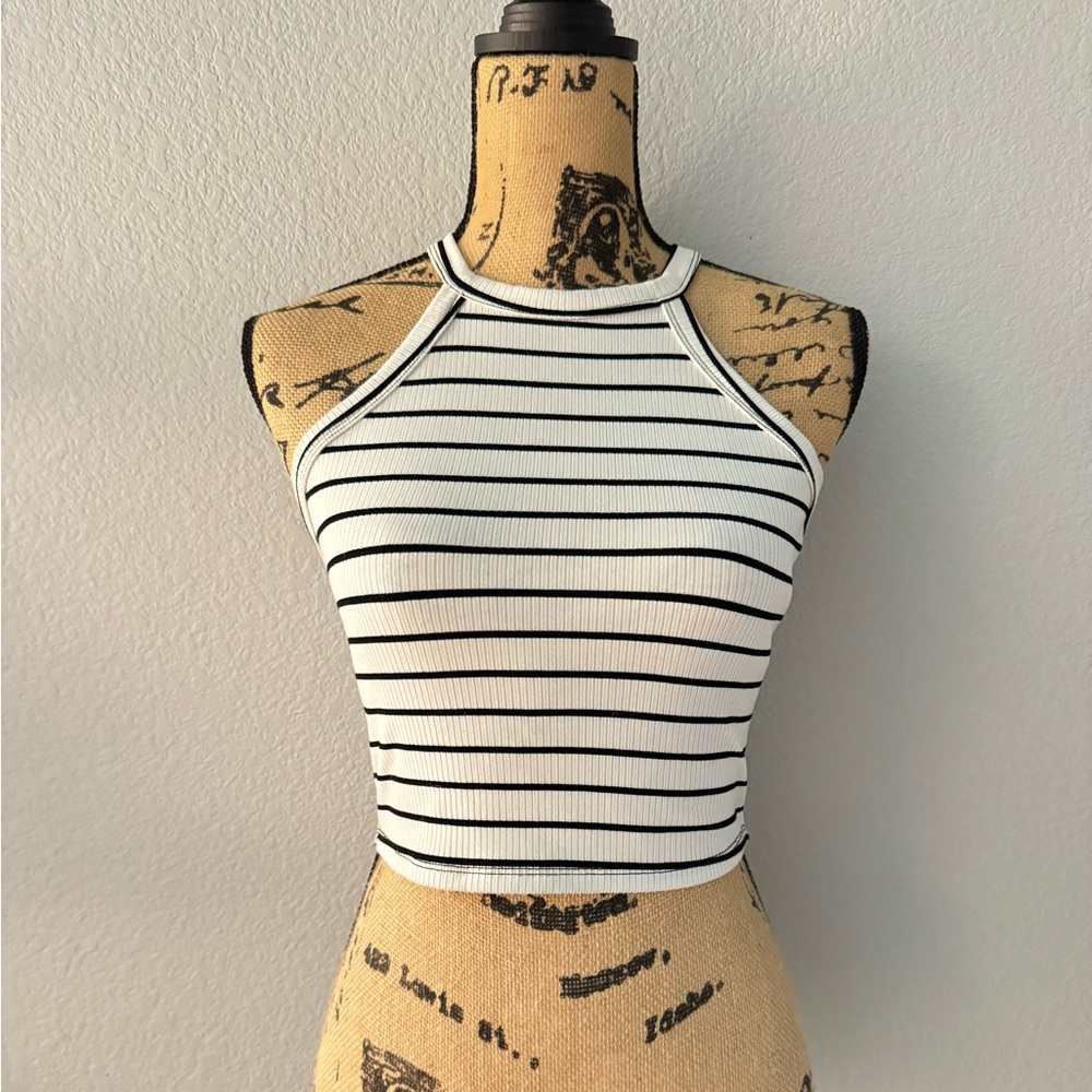 Striped Halter Crop Top
